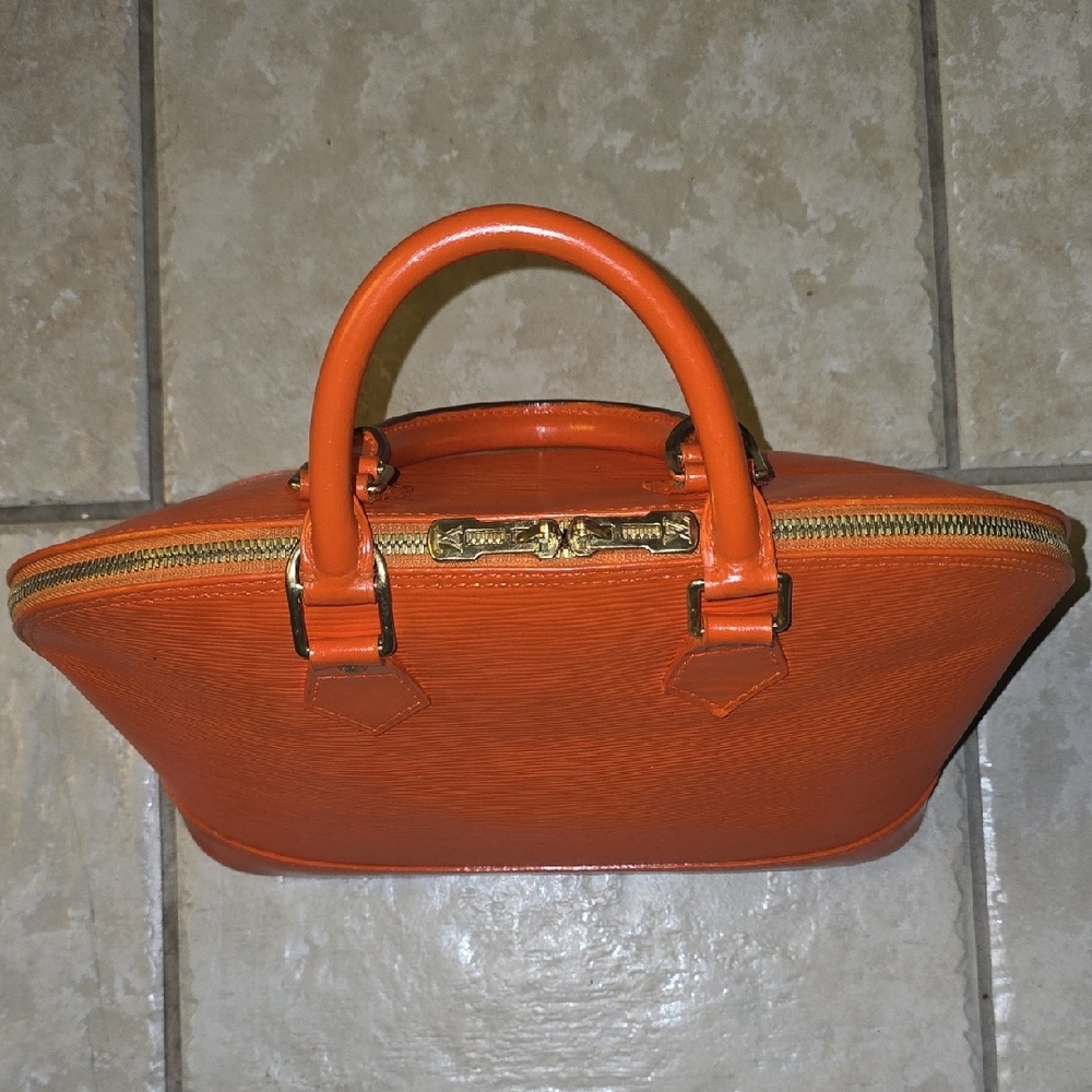 Authentic‼️Please Send To Poshmark Louis Vuitton Vibrant Orange Satchel - Picture 4 of 9